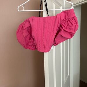 Missguided Vibrant Pink Off-Shoulder crop Top